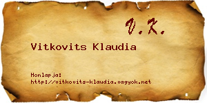 Vitkovits Klaudia névjegykártya